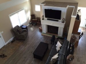 Aerial view of living room of residential home | Kucel Contractors