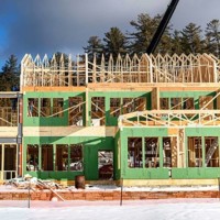 Exterior of residential home being built by Kucel Contractors